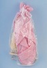 Wholesale pink color bath scrubber set with boboosh