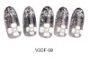Wholesale PB001-3DF OVAL CRYSTAL FLOWER NAIL