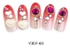 Wholesale PB001-3DF OVAL CRYSTAL FLOWER NAIL