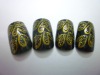 Wholesale 24tips black golden hearts artificial nail kit