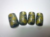 Wholesale 24tips black golden flowers artificial nail kit
