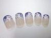 Wholesale 24tips blue white daffodil tip artificial nail kit