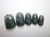 24tips white black leopard tip artificial nail kit