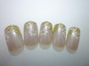 Wholesale 24tips glitter white flowers artificial nail kit