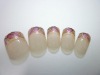 Wholesale 24tips purple ribbon tip artificial nail kit