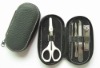 Wholesale black manicure tool kit with zipper bag