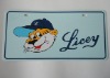 PVC license plate