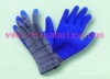 Wholesale coated blue natural latex glove