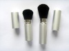 Wholesale goat hair silver retractable powder brush