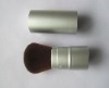Wholesale matt silver nylon hair retractable makeup brush