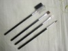 Wholesale 4pcs black plastic handle cosmetic brush set/ makeup brush set