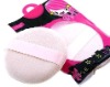Wholesale Pink cotton powder puff with ribbons ZM-PF006