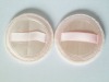 Wholesale cotton make up powder puff with ribbon