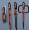 Wholesale stainless steel nail file and nail clippers and tweezer set