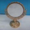 Wholesale 2011 fashion double sided plastic dressing table mirror,one flat,another magnifized,ABS+electroplate