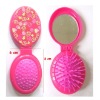 Wholesale Fashion fancy promotional cosmetic pocket compact mirror&brush