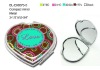 Wholesale fashion heart shaped mini double makeup mirror