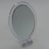 Wholesale 093# oval shape plastic crystal foldable double sided cosmetic mirror