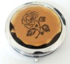Wholesale crystal glass cosmetic mirror flower pattern inside