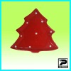 Wholesale red ceramic christmas tree plate