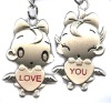 Wholesale "Love you" metal lover key chain