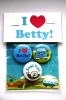 Wholesale sets of three tin badge