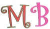 Wholesale Curlz letter embroidered on twill for home decoration