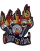 Wholesale Embroidery skull patches/bagdes/emblems Blaze