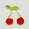 Wholesale DD01039F Hand Crochet Fashion Accessories Fruits Cherry Flowers Appliques Cotton flower making craft