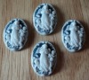 Wholesale Loose unset angels 25x18 resin cameos -- white dark blue