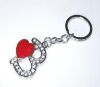 Wholesale Point re-entry silver jewelry letter key rings