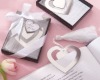 Wholesale Wedding favors-"Love Story" Silver-Finish Heart-Shaped Bookmark with Elegant Silk Tassel