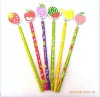 Wholesale 2011 cartoon fruit plywood painted wooden pencil
