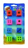Wholesale 8pc Erasers Set W/Dice Shaped Size:2.5x2.5x2.5cm - A08036