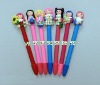 Wholesale soft ceramic Lovely girl shape ball pen,toy ball pen