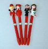 Wholesale soft ceramic wedding dolls ball pen,toy ball pen