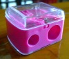 Wholesale doulbe holes plastic cosmetic pencil sharpener