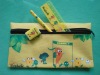 Wholesale yellow color heat transfer printing pencil bag