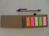 Wholesale Notebook with 5 flags sticky and pen/2011 newly notepad include pen
