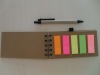 Wholesale Recycled notebook with 5 flag sticky and ballpeb