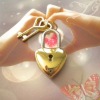 Wholesale Mini heart shape lovely lock diary book or notes book with two heart shape keys