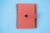 Wholesale spiral pp hardcover mini button notebook with pen