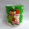 Polymer clay cute Christams pen and pencil holder