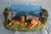 Wholesale polyresin name card holder with animal and plastic part