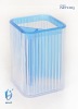 Wholesale transparent blue square penholder with divide
