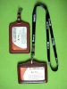 Wholesale bonded leather safety tag badge holder