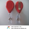 Wholesale oval shape ABS solid plastic pull reel with card holder clip