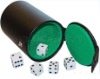 Low Noise Dice Cup with 5 Dice and Drawstring Bag