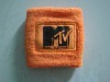 orange color terry cotton wristband