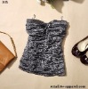 Wholesale Newest sexy wrinkle design fashion top bustier,tank top soft, good hand feeling .spring wear[da0513]